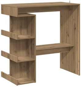 856759 vidaXL Бар маса с рафтове, дъб артизан, 100x48x101,5 см