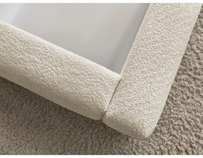 Бежово тапицирано двойно легло с място за съхранение с включена подматрачна рамка 160x200 cm Orlane – Bobochic Paris