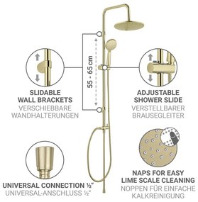 Матово златист душ комплект от неръждаема стомана 101 cm Young Line – Wenko