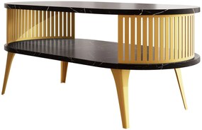 Холна маса Roenni Gold-Черен мрамор