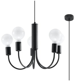 Черно висящо осветително тяло ø 45 cm Karim – Nice Lamps