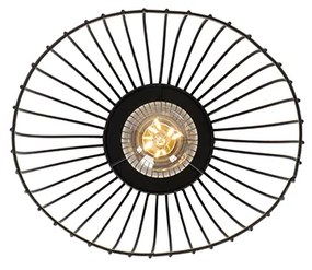 Дизайнерска таванна лампа черна тел 20 см - Pua