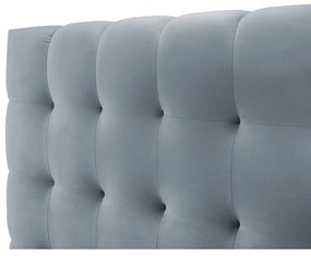 Светлосиньо тапицирано двойно легло с място за съхранение и решетка 200x200 cm Bali - Cosmopolitan Design