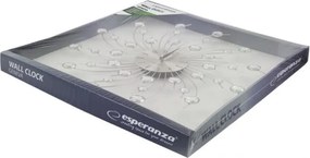 Разопакован: Стенен часовник Esperanza Geneva EHC004, 50 см, Кристални елементи, Сребрист