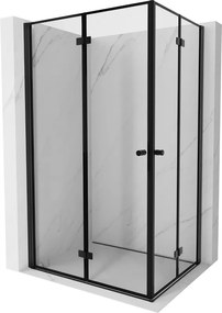 Mexen Mist-F Duo сгъваема душ кабина лява 110 x 90 см, черна рамка, черна - 8A6-110L-090P-70-70