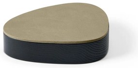 Дървена декоративна кутия за съхранение от еко кожа с капак в зелен цвят 14x12,5x3,5 cm Curve Nupo – LIND DNA