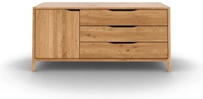 Нисък скрин от масивен дъб в естествен цвят 140x64 cm Twig – The Beds