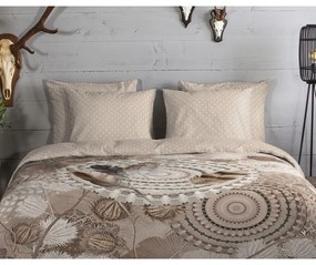 Кафяво единично фланелено спално бельо 140x200 cm Ringhda – HIP