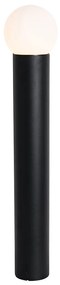 Черна външна подова лампа с опалово стъкло 80 см IP44 - Huma