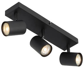 Модерна таванна лампа черна 3-лампи регулируема правоъгълна - Jeana