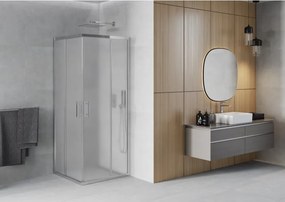 Mexen Rio квадратна душ кабина 80 x 80 см, матирана, хром - 860-080-080-01-30