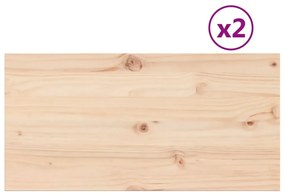 847430 vidaXL Плотове за маси, 2 бр, 90x45x2,5 см, правоъгълни, бор масив