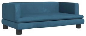 3196305 vidaXL Детски диван, синьо, 80x45x30 см, кадифе