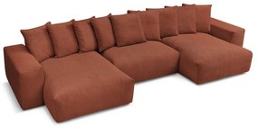 Ъглов диван от рипсено кадифе в тухлен цвят Voltaire – Bobochic Paris