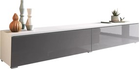 Тапицирано легло  Lowboard D 180-бял-Лъскаво сиво