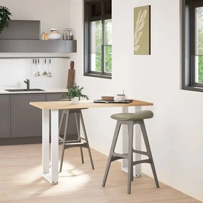 4013217 vidaXL Крака за бар маса, U-образни, 2 бр., бели, 40x(90-91) см, стомана