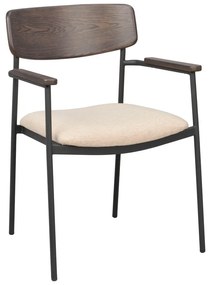 Трапезни столове в кремаво и тъмнокафяво в комплект от 2 бр. Maymont – Rowico