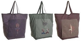 Чанта от плат DKD Home Decor Кафяв Зелен Бургундия Пластно 68 x 30 x 55 cm (3 броя)