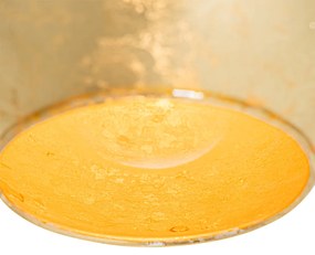 Дизайнерска настолна лампа черна със златно стъкло - Bert