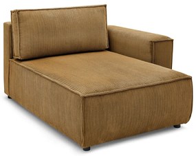 Модул за диван от велур в цвят горчица, десен ъгъл Nihad modular - Bobochic Paris