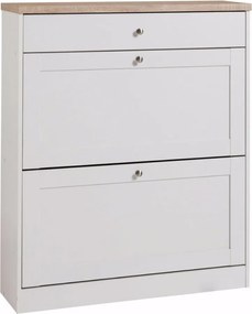 Бяла етажерка за обувки с чекмедже, 2 отделения Hector - Støraa