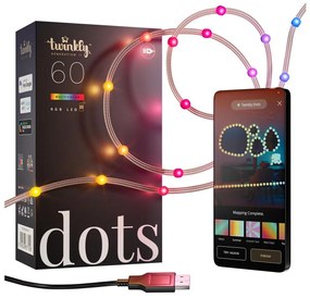 Twinkly TWD060STP-T - LED RGB гирлянд DOTS с регулируема яркост 60xLED 7 m USB Wi-Fi