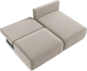 Кафяво-сив кадифен сгъваем/с място за съхранение ъглов диван (десен ъгъл) Kalena – Makamii