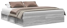 3203885 vidaXL Рамка за легло, сив сонома, 180x200 cм, Super King Size