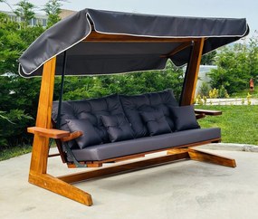 Градински троен люлеещ се стол Luna Deluxe 2600, цвят Антрацит