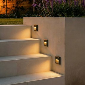 Модерна стенна лампа тъмно сива квадратна с LED - Gem