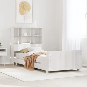 3323699 vidaXL Рамка за легло без матрак, бял, 90x200 см, бор масив