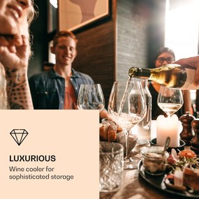 Klarstein Vinovilla 7, built-in, Uno Onyx, вграден охладител за вино, черно стъкло, неръждаема стомана