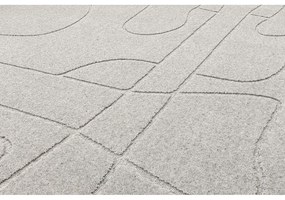 Светлосив вълнен килим 133x190 cm Morphic – Agnella