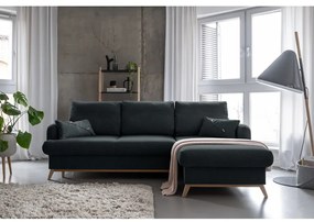 Тъмносив разтегателен/с място за съхранение ъглов диван (десен ъгъл) Scandic Lagom – Miuform