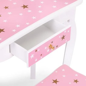 Детска козметична масичка с тройно огледало и табуретка
