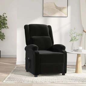 3098399 vidaXL Електрически реклайнер стол, черен, кадифе