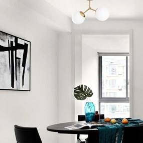 Таванна лампа в бяло-златист цвят Damar - Opviq lights