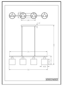 Бяла висулка за 4 крушки p Висулка Tommy - Trio