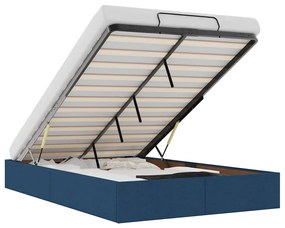 3310874 vidaXL Османска рамка за легло без матрак, синя, 120x200 см, плат
