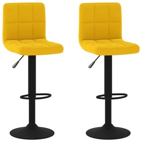 334312 vidaXL Бар табуретки, 2 бр, горчица, кадифе
