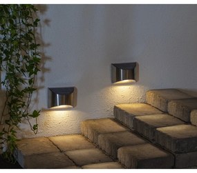 Комплект от 2 слънчеви LED лампи за стена от неръждаема стомана, височина 8 см Wally - Star Trading