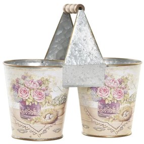 Саксия DKD Home Decor Розов Метал Shabby Chic (24 x 12 x 23 cm)