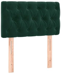346309 vidaXL Горна табла за легло, тъмнозелена, 80x7x78/88 см, кадифе