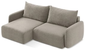 Бежов разтегателен ъглов диван с място за съхранение (ляв ъгъл) Kalena – Makamii