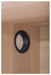 Черна/естествена маса за телевизор от масивен дъб 200x48 cm Fina – Gazzda