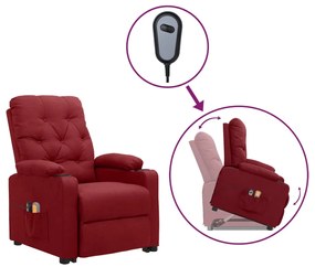 3093490 vidaXL Изправящ масажен стол, виненочервен, текстил
