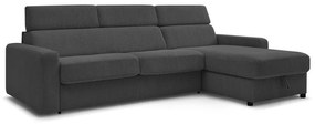 Тъмносив разтегателен ъглов диван от рипсено кадифе (променлив) Monaco – Bobochic Paris