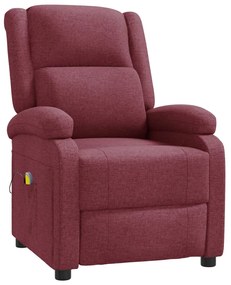 342430 vidaXL Wingback масажен стол, виненочервен, текстил