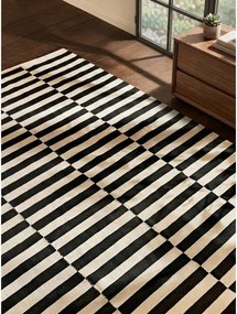 Черно-бял двустранен ръчно изработен вълнен килим 200x300 cm Donna – Hanse Home