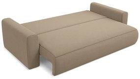 Светлокафяв кадифен разтегателен диван с място за съхранение 238 cm Kapua – Makamii